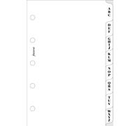 Filofax - Separador para mini archivador (A-Z, 3 letras por pestaña), color blanco