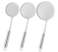 Filón de malla fina, 3pcs 4/5/6 Cucharera de grasa de acero inoxidable con mango largo colgante, colador de grasa para, cocción, y descremado