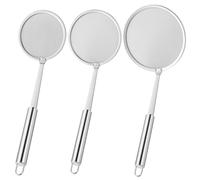 Filón de malla fina, 3pcs 4/5/6 Cucharera de grasa de acero inoxidable con mango largo colgante, colador de grasa para, cocción, y descremado