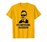 Filosofía de Friedrich Nietzsche Filosofía Alemán Camiseta, Hombre, Dorado Brillante, XL