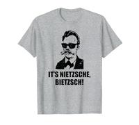 Filosofía de Friedrich Nietzsche Filosofía Alemán Camiseta, Hombre, Gris Jaspeado, XL