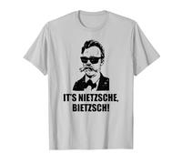 Filosofía de Friedrich Nietzsche Filosofía Alemán Camiseta, Hombre, Plata, XXL