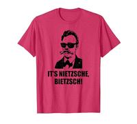 Filosofía de Friedrich Nietzsche Filosofía Alemán Camiseta, Hombre, Rojo Jaspeado, 3XL