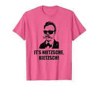 Filosofía de Friedrich Nietzsche Filosofía Alemán Camiseta, Hombre, Rosa Jaspeado, 3XL