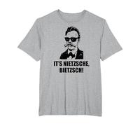 Filosofía de Friedrich Nietzsche Filosofía Alemán Camiseta, Hombre Tallas Grandes, Gris Jaspeado, 5X Alto