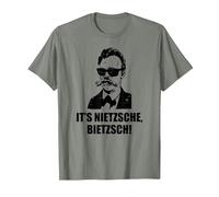 Filosofía de Friedrich Nietzsche Filosofía Alemán Camiseta, Hombre, Verde Militar Jaspeado, M