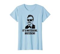 Filosofía de Friedrich Nietzsche Filosofía Alemán Camiseta, Mujer, Azul Bebé, XS