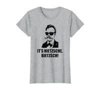 Filosofía de Friedrich Nietzsche Filosofía Alemán Camiseta, Mujer, Gris Jaspeado, XS