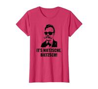 Filosofía de Friedrich Nietzsche Filosofía Alemán Camiseta, Mujer, Rojo Jaspeado, XS