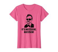 Filosofía de Friedrich Nietzsche Filosofía Alemán Camiseta, Mujer, Rosa Jaspeado, XL