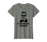 Filosofía de Friedrich Nietzsche Filosofía Alemán Camiseta, Mujer, Verde Militar Jaspeado, 3XL