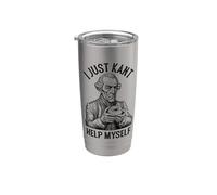 Filosofía divertida Immanuel Kant Ayudarme a mí mismo Filósofo Donut Vaso térmico de acero inoxidable de doble pared
