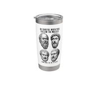 Filosofía divertida Sócrates Aurelio Aristóteles Platón Misas Vaso térmico de acero inoxidable de doble pared