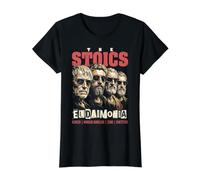 Filosofía estoica Divertida Estoicos Estoicismo Banda Filósofo Camiseta gráfica económica, Mujer, Negro, XL