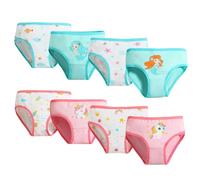 FILOWA Culotte Niña Bragas de Algodón Niñas Paquete de 8 Braguitas Unicornio Sirena Estampado Slips Elásticos Calzoncillos Rosa Cómodas Boxers con Animales Dibujos Ropa Interior para Infantil 4-6 Años
