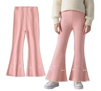 FILOWA Leggings Acampanados para Niñas Bootcut Pantalones, 3-11 años | Elásticos Acampanados Pants, Largos Campana Pantalón, Cintura Alta Mallas, Yoga Ocio Correr Primavera Otoño para Infantiles