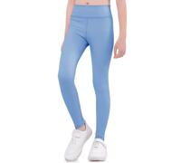 FILOWA Leggings Niña Algodón Elásticos Pantalones Cintura Alta Largo Legging Stretch Yoga Pantalón Multicolor Casual Deportivos Trousers Primavera Otoño Ropa para Niños 8-9 Años, Azul