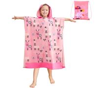 FILOWA Poncho Toalla de Baño Niñas Toalla de Playa, Rosa Alpaca | Microfibra Piscina Toalla Poncho con Capucha, Animales Impresión, Grande Poncho de Baño, Absorbente Albornoz para Adolescente