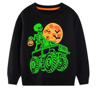 FILOWA Sudadera Niños sin Capucha Luminoso Cráneo Calabaza Murciélago Dibujos Camiseta Barata Manga Larga Algodon Cuello Redondo Casual Otoño Invierno Halloween Top Jersey para Infantil Niño 5-6 años