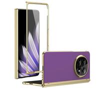 Filp Case Soporte para teléfono compatible con OPPO Find N5 2025, funda chapada con protector de pantalla, carcasa con bisagras, protección contra caídas, resistente a los arañazos y a los golpes