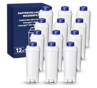 Filswa Filtro de agua automático de repuesto compatible con la serie Delonghi ECAM, Dinamica, Cappuccino System, Magnifica, ETAM Autentica y varios modelos de Esam,(12)