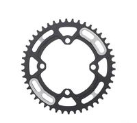 Filteilect 44-52T - Plato para 104BCD de una sola velocidad 8/9/10/11, compatible con bielas de aleación de aluminio, diseño de agujero de clavo sin ranura negro (46T)