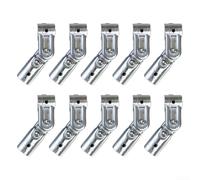 Filteilect Abrazaderas de junta de tubo de metal, ángulo ajustable, conectores en T de acero inoxidable, hebilla fija para muebles, barandilla, estantes, 10 piezas