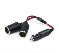 Filteilect Adaptador de enchufe doble para coche, divisor de cargador de doble potencia, 120 W, 12-24 V, 10 A, convertidor de 2 vías para salida de vehículo, añade un segundo puerto de alimentación