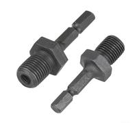 Filteilect Adaptador de vástago hexagonal para portabrocas de taladro, juego de conectores de tornillo de rosca macho de 1/4 a 3/8 pulgadas y 1/4 a 1/2 pulgadas con construcción de acero para