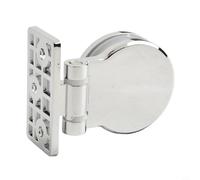 Filteilect Bandeja de ducha para fregadero con bisagra de vidrio sin marco, abrazadera de fijación de estante de vidrio, sin marco de 180 grados con cubierta cromada (bisagra de un solo lado)