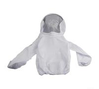 Filteilect Beekeepings Protections Equipment - Chaqueta protectora de algodón con velos redondos para sombrero, cobertura de cuerpo completo, puños elásticos, color blanco, paquete de 2