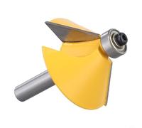 Filteilect Broca de corte biselado de 45 grados con vástago de 8 mm, fresa de extremo con punta de carburo para juntas de chaflán e inglete, herramienta central de mecanizado de 2 flautas para