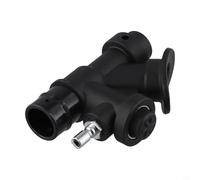 Filteilect Buceo - Inflador de potencia de 45 grados para válvula de inflado BCD tipo K, válvula de escape de baja presión de acero inoxidable de latón de nailon, color negro