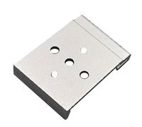 Filteilect Clip de riel guía de aleación de aluminio para rieles de montaje DIN de 35 mm, hebilla de riel de 35 mm con 5 agujeros de paso de 20 mm, acabado de chorro de arena de oxidación, plateado y