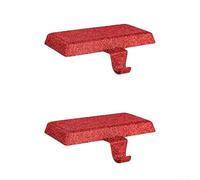Filteilect Juego de 2 soportes de metal para calcetines de Navidad para ganchos de mantel con base pesada para sostener las medias firmemente durante vacaciones y fiestas (rojo)