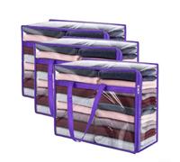 Filteilect Juego de bolsas de almacenamiento de PVC transparente para organizar el armario, contenedores móviles, 40 L, bolsas de transporte a prueba de polvo, sistema de organización del hogar (3