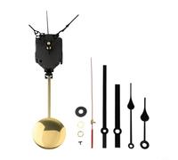Filteilect Juego de mecanismo de reloj de péndulo de cuarzo para reparación o reemplazo de reloj de pared, kit de motor de barrido silencioso para paneles de 2 a 3 mm, incluye hora, minuto y segundo