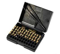 Filteilect Juego de troqueles de letras de cobre, caracteres de impresión de cinta térmica, para etiquetadora semiautomática manual, 2x3x15mm