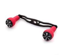 Filteilect Mango de carrete de pesca de doble manivela para S, pieza de carrete de tambor de gota de agua, fibra de carbono y agarre de espuma, forma de calabaza, 130 mm de longitud, 7 x 4 mm de