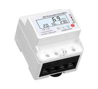 Filteilect Medidor de energía monofásico compatible de 100 A CA 220 V 110 V kWh con almacenamiento de datos y pantalla LCD para monitoreo de energía solar en el hogar