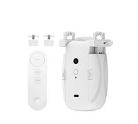 Filteilect Motor eléctrico inteligente de cortina con control remoto, abridor automático de rieles de cortina compatible con sistema de riel en U de barra romana, funciona con pilas (1 unidad TU)
