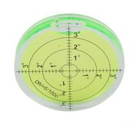 Filteilect Nivel de burbuja circular de 66 mm x 10 mm para nivelar con marca de grado, líquido amarillo fluorescente, línea de escala negra, material PMMA (SKU)