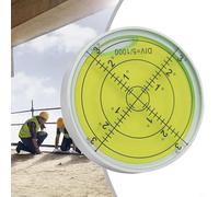 Filteilect Nivel de burbuja horizontal de metal de 60 x 10 mm para nivel redondo con rango de medición de alta precisión de 1°-3°, compatible con máquinas y equipos de taller (D)