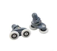 Filteilect Paquete de 4 rodillos dobles para puerta de ducha con ruedas giratorias para puertas correderas de 19/23/25/27 mm de diámetro, compatibles con duchas curvas y cuadrantes (23 mm)