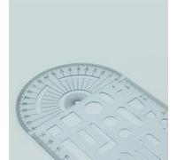 Filteilect Regla de plantilla de investigación de escena para dibujo de accidentes de tráfico, plantilla multifuncional con escala precisa, herramienta de medición de plástico transparente para