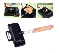 Filteilect Sandwichera de desayuno con plancha antiadherente para huevos, paninis, perritos calientes, queso a la parrilla, tostadora portátil 2 en 1 con mango desmontable, diseño compacto