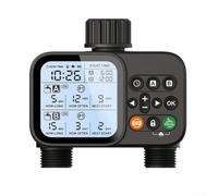 Filteilect Temporizador digital de riego de jardín Controlador de agua de doble zona con función manual para sistema de riego de césped de plantas al aire libre