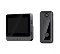 Filteilect Timbre de video portero con cámara de 8 MP y lente ancha de 170°, luz de relleno inalámbrica de pantalla interior de 4.3 pulgadas