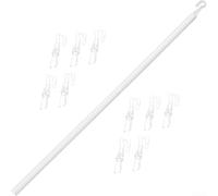 Filteilect Varilla de extensión para persianas de ventana, varilla de control con ganchos, para persianas venecianas, oficina en casa, 117 cm, color blanco