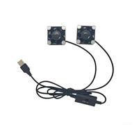 Filteilect Ventilador dual compacto alimentado por USB con disipador de calor de metal, control de 3 velocidades, funcionamiento silencioso para refrigeración de computadora portátil (B)